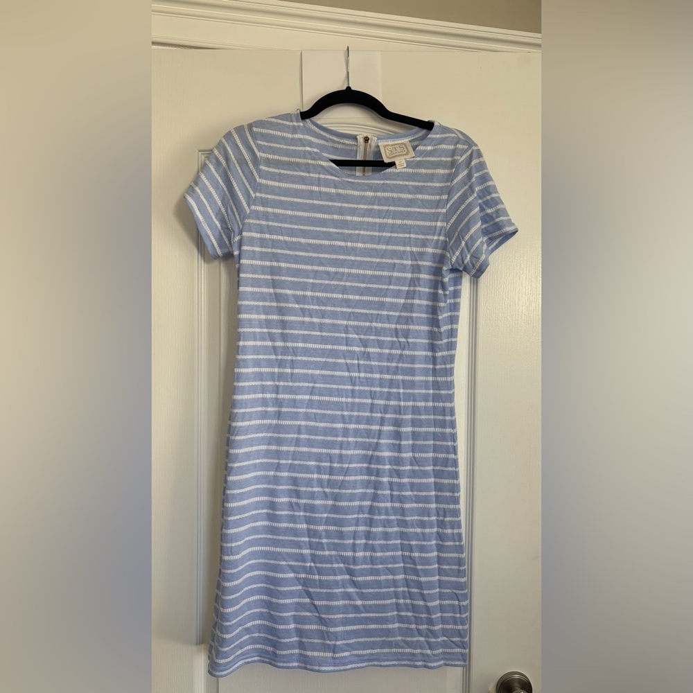 Sail to Sable Blue and White Striped Dress